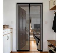 Moustiquaire Magnetique 90 x 110 cm Sans Perçage, Fermeture Automatique, Maintient L'Air Frais à L'Intérieur, Anti-Insectes Rideau Anti Moustique pour Porte, Couloirs, Noir