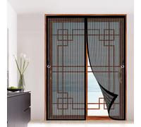 Moustiquaire Magnétique 90 x 115 cm Puissants Aimants, Anti Insectes, Installation Facile, Profitez de L'Été en Famille Moustiquaire Porte Fenetre pour Cuisine Salon, Noir