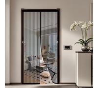Moustiquaire Magnétique 90 x 120 cm Joint Magnétique de Haut en Bas Moustiquaire Aimantée Installation Facile avec Bande Magique pour Cuisine Salon Chambre, Noir