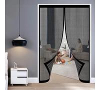 Moustiquaire Magnétique 90 x 160 cm Maille Ultrarésistante, Joint Magnétique de Haut en Bas, Garde L'Air Frais à L'Intérieur Rideaux Anti Mouches pour Porte pour Couloirs, Portes, Noir