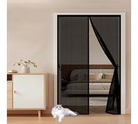 Moustiquaire Magnétique 90 x 190 cm Puissants Aimants, Fermeture Automatique, Sans Perçage, Anti Mouches et Insectes Moustiquaire Fenetre Magnetique pour Porte Exterieur, Noir