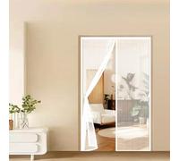 Moustiquaire Magnétique 90 x 190 cm Puissants Aimants, Fermeture Automatique, Sans Perçage, Anti Mouches et Insectes Fenetre Aimantée Magnetique pour Patio, Blanc