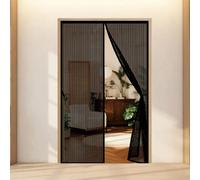 Moustiquaire Magnétique 90 x 190 cm Puissants Aimants, Fermeture Automatique, Sans Perçage, Anti Mouches et Insectes Fenetre Aimantée Magnetique pour Patio, Noir