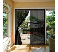 Moustiquaire Magnétique 95 x 195 cm Maille Ultra-Fine, Fermeture Auto Aimants, Bande Auto-Agrippante, Montage Facile Fenetre Aimantée Magnetique pour Couloirs, Noir