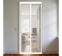 Moustiquaire Magnétique 95 x 95 cm Sans Perçage, Fermeture Automatique, Maintient L'Air Frais à L'Intérieur, Anti-Insectes Rideaux Aimantée pour Porte Exterieur, Blanc