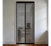 Moustiquaire Magnétique 95 x 95 cm Sans Perçage, Fermeture Automatique, Maintient L'Air Frais à L'Intérieur, Anti-Insectes Rideaux Aimantée pour Porte Exterieur, Noir