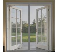 Moustiquaire Magnetique 95 x 95 cm Sans Perçage, Fermeture Automatique, Maintient L'Air Frais à L'Intérieur, Anti-Insectes Rideau Anti Moustique pour Porte Exterieur, Gris