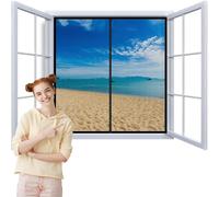 Moustiquaire Magnétique 95x125cm Rideau Moustiquaire Pour Porte Fenetre Aimantée Sans Perçage Installation Facile Haut en Bas Fermeture Magnétique Noir