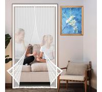 Moustiquaire Magnétique Blanche pour Porte 68 x 211 cm Aimantée Maille Ultra Fine Sans Perçage pour Couloirs, Portes, Patio, Exterieur, Blanc