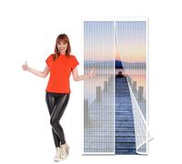 Moustiquaire Magnétique Blanche pour Porte 82 x 217 cm Moustiquere Aimantée Magnetique Facile à Installer Le Joint D'Étanchéité pour Couloirs Portes Patio, Blanc