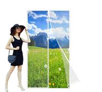 Moustiquaire Magnétique de Porte 117 x 216 cm Moustiquaire Porte Fenetre Magnetique Respirante Rideau de Anti Moustique pour Exterieure, Blanc