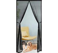 Moustiquaire magnétique de porte 90 x 225 cm - Facile à utiliser, installation rapide en maille ct pour portes et fenêtres, moustiquaire noire pour la maison, barrière efficace contre les insectes