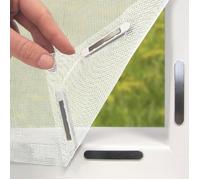 Moustiquaire magnétique fenêtre 130×150 cm, fixation 12 aimants, recoupable, sans perçage, cadre blanc