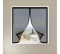 Moustiquaire Magnétique Fenêtre 50 x 70 cm Perçage Maille Ultra Fine Rideau de Porte Antimoustique Amovible, Facile à Installer pour Balcon, Chambre et Salon, Noir