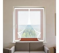 Moustiquaire Magnétique Fenêtre 50 x 70 cm Perçage Maille Ultra Fine Rideaux Anti Mouche Installation Facile pour La Plupart Les Types de Fenêtres Ou Porte de Balcon, Blanc