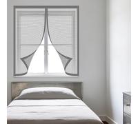 Moustiquaire Magnetique Fenetre 50 x 80 cm Perçage Maille Ultra Fine Moustiquaire pour Fenêtre Amovible, Facile à Installer pour Balcon, Chambre et Salon, Gris