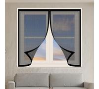 Moustiquaire Magnetique Fenetre 60 x 100 cm Aimants Puissants Fermeture Moustiquaire avec Aimants Sans Espace, Amovible, Facile à Installer Adaptée à Toutes Fenêtres, Noir