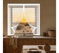 Moustiquaire Magnetique Fenetre 60 x 60 cm Aimants Puissants Fermeture Rideau Magnétique Anti Moustique Amovible, Facile à Installer pour Chambre, Couloirs, Porte Patio, Blanc