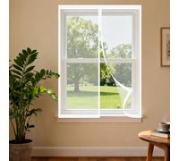 Moustiquaire Magnetique Fenetre 65 x 135 cm Automatiquementfermé, Sans Percer Aimantée Auto Adhésif en Maille Amovible, Facile à Installer Adaptée à Toutes Fenêtres, Blanc