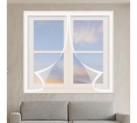 Moustiquaire Magnetique Fenetre 75 x 105 cm Aimants Puissants Fermeture Moustiquaire avec Aimants Sans Espace, Amovible, Facile à Installer Adaptée à Toutes Fenêtres, Blanc