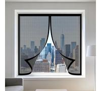 Moustiquaire Magnétique Fenêtre 75 x 105 cm Automatiquementfermé, Sans Percer Aimantée Auto Adhésif en Maille Installation Facile Adaptée à Toutes Fenêtres, Noir