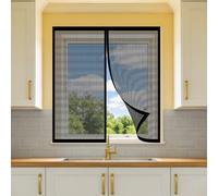 Moustiquaire Magnétique Fenêtre 75 x 105 cm Automatiquementfermé, Sans Percer Rideau Magnétique Anti Moustique Installation Facile pour Balcon, Chambre et Salon, Noir