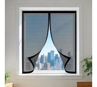 Moustiquaire Magnétique Fenêtre 75 x 110 cm Aimants Puissants Fermeture Moustiquaire Fenêtre Anti Insectes Amovible, Facile à Installer Adaptée à Toutes Fenêtres, Noir
