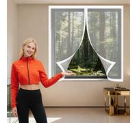 Moustiquaire Magnétique Fenêtre 75 x 110 cm Aimants Puissants Fermeture Moustiquaire Fenetre Sans Perçage Installation Facile Adaptée à Toutes Fenêtres, Blanc