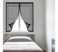 Moustiquaire Magnetique Fenetre 75 x 110 cm Perçage Maille Ultra Fine Moustiquaire pour Fenêtre Amovible, Facile à Installer pour Balcon, Chambre et Salon, Noir