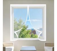 Moustiquaire Magnétique Fenêtre 85 x 110 cm Perçage Maille Ultra Fine Moustiquaire de Balcon Installation Facile pour Balcon, Chambre et Salon, Blanc