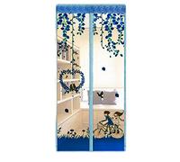 Moustiquaire magnétique mains libres en tulle pour fenêtre et porte, fini les moustiques ou les insectes (voiture bleue)