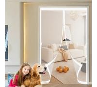 Moustiquaire Magnetique Porte 100 x 130 cm Anti-Moustiques, Fermeture Automatique, Sans Perçage, Maille Fine, Porte Anti Insectes pour Portes, Différentes Tailles, Blanc