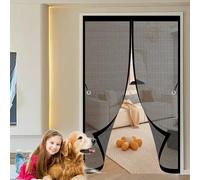 Moustiquaire Magnetique Porte 101 x 121 cm Anti-Moustiques, Fermeture Automatique, Sans Perçage, Maille Fine, Porte Moustiquaire de pour Portes, Différentes Tailles, Noir