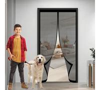 Moustiquaire Magnetique Porte 122 x 166 cm Anti-Moustiques, Anti-Insectes, Maille Ultra-Fine, Installation Facile, Porte Anti Moustique pour de Balcon, Cave, Noir