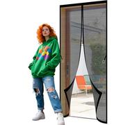 Moustiquaire Magnétique Porte 137 x 182 cm Sans Perçage, Installation Facile Rideau de Porte Anti Mouche Fermeture Sans Perçage pour de Balcon Chambre, Noir