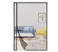 Moustiquaire magnétique porte, 150x225cm moustiquaire porte balcon moustiquaire portes rideau magnétique plein cadre lourd moustiquaire mains libres muet, noir