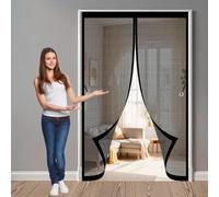 Moustiquaire Magnetique Porte 155 x 200 cm Anti-Moustiques, Fermeture Automatique, Sans Perçage, Maille Fine, Porte Moustiquaire pour Portes, Différentes Tailles, Noir