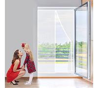 Moustiquaire Magnétique Porte 160x215 cm Aimantée Rideau en Maille Fermeture Automatique Anti-Mouche pour Porte, Joint Magnétique de Haut en Bas Sans Perçage, 2023-Version, Blanc