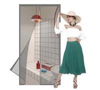 Moustiquaire Magnétique Porte 63 x 235 cm Anti Insectes Moustiquaire Porte Sans Percer pour de Balcon, Salon, Terrasse, Gris