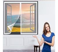 Moustiquaire Magnétique Porte 85 x 115 cm Moustiquaire avec Protection Sans Poinçon Pou Aimantée Moustiquaire pour Fenêtres Porte, Blanc