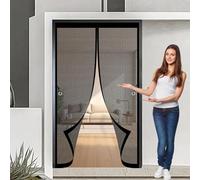 Moustiquaire Magnetique Porte 85 x 90 cm Anti-Moustiques, Anti-Insectes, Maille Ultra-Fine, Installation Facile, Porte Anti Moustiqu pour de Balcon, Cave, Noir