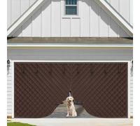 Moustiquaire Magnétique Porte De Garage En Hiver, Kit D'isolation Pour Porte De Garage, Rideau De Portes Isolant Thermique, Housse De Portes En Tissu Oxford Pour 2 Voitures(Gray,10*7ft/305*214cm)