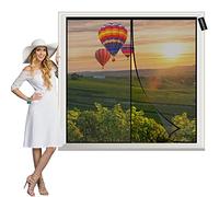 Moustiquaire Magnétique Porte Fenetre 60x70cm Aimantee Fermeture Automatique Maille Ultra Fine Anti-insectes Fenêtre Installation Facile Sans Outils Noir
