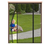 Moustiquaire Magnétique Porte Fenêtre avec Double Ouverture Latérale, Rideau Anti-Moustique,Fermeture Automatique, Sans Perçage pour Baie Vitrée,Coulissante, Balcon, Terrasse,210x205cm,Noir