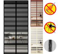 Moustiquaire magnétique Porte Moustiquaire Rideau anti-moustiques, Taille:850x200cm ; Couleur:Noir