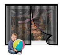 Moustiquaire Magnétique pour Fenêtre 100 x 122 cm Rideau Anti Mouche Auto-Adhésif Laisse Passer L'Air Frais pour Baie Vitree Fenetre Coulissante, Noir