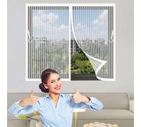 Moustiquaire Magnétique pour Fenetre 157 x 97 cm Puissants Aimants, Anti Insecte Rideau de Porte Antimoustique Sans Perçage, avec Bande Magique pour Cuisine Salon Chambre, Blanc
