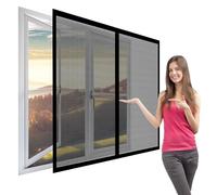 Moustiquaire Magnétique pour Fenêtre 213 x 227 cm Rideaux Toile Insect Ecran Kit D'Installation pour La Plupart Des Fenêtres, Noir