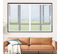 Moustiquaire Magnétique pour Fenetre 50 x 80 cm Joint Magnétique de Haut en Bas Moustiquaire Porte Sans Perçage, avec Bande Magique pour Chambre Salon Cuisine, Blanc