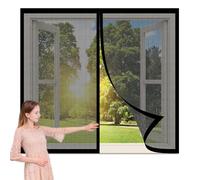 Moustiquaire Magnétique pour Fenêtre 83 x 81 cm Aimantée Auto-Adhésif en Maille Adsorption Magnétique pour Fenêtres Ou Porte, Noir